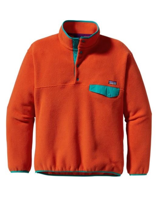 Patagonia Orange Synchilla Snap-T Fleece Pullover for men