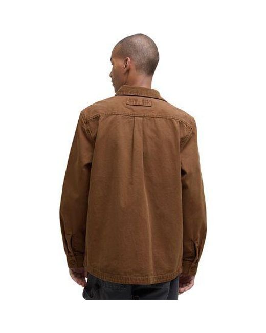 Barbour Brown Bowland Garment Dyed Overshirt