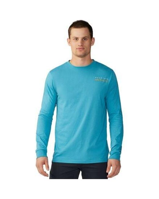 Mountain Hardwear Blue Logo Landscape Long-Sleeve T-Shirt