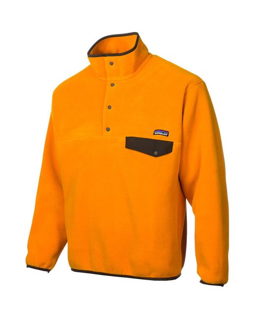 Patagonia Orange Synchilla Snap-T Fleece Pullover for men