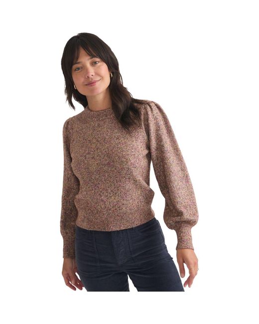 Marine Layer Brown Alma Puff Sleeve Sweater