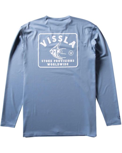 Vissla Blue Eco Long-Sleeve Lycra Rash Guard Top