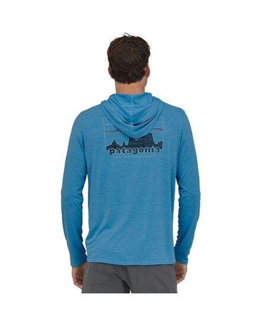 Patagonia Blue Cap Cool Daily Graphic Hooded Shirt