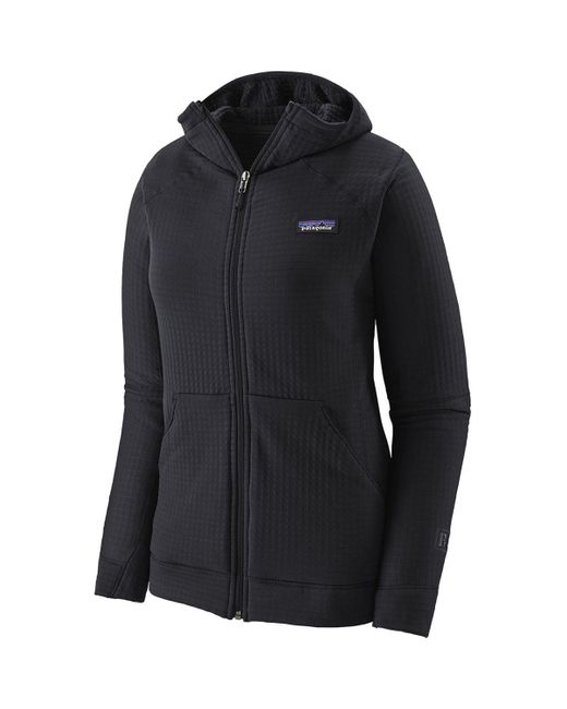 Patagonia Black R1 Full-zip Hooded Fleece Jacket