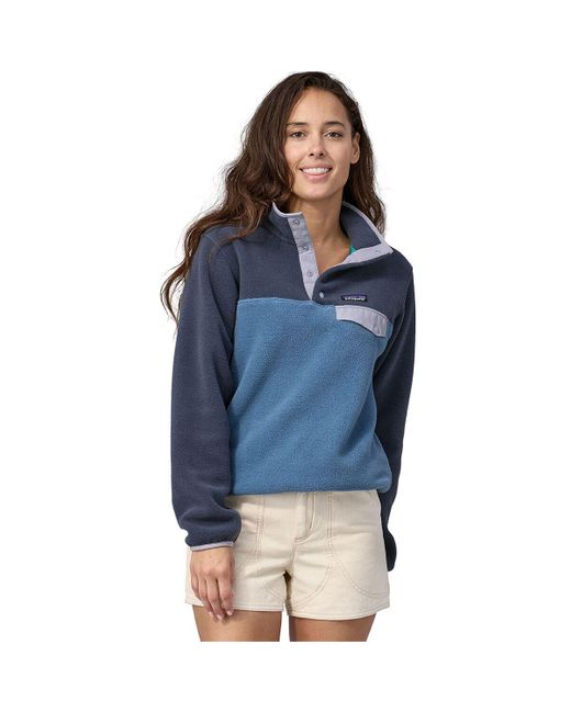 Patagonia Blue Synchilla Lightweight Snap-t Fleece Pullover