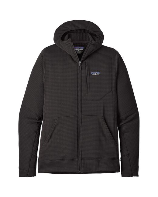 Patagonia Black R1 Full-zip Hooded Fleece Jacket for men