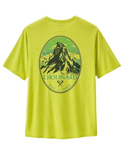 Patagonia Yellow Capilene Cool Daily Graphic Lands Shirt for men