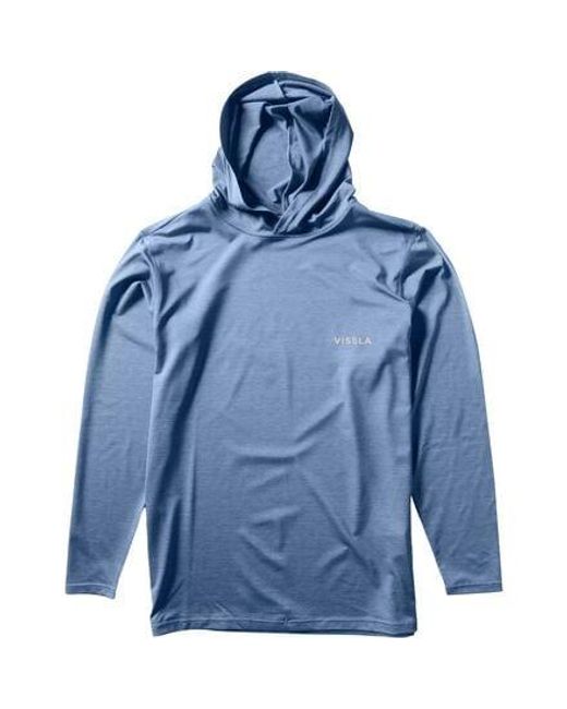 Vissla Blue Twisted Eco Hooded Long-Sleeve Shirt