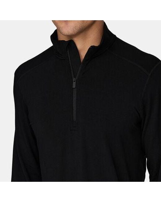 Le Bent Black Midweight 1/4-Zip Top