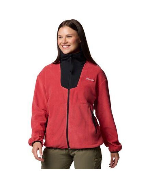 Columbia Red Sequoia Grove Full-Zip Fleece Jacket