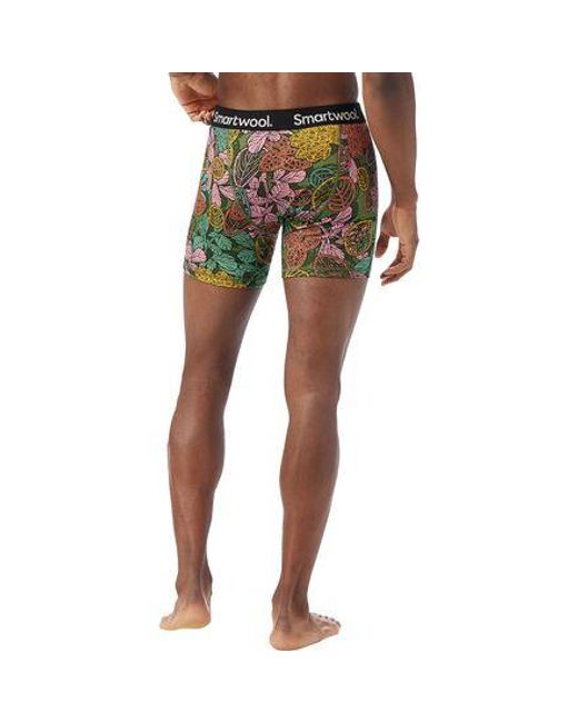 Smartwool Green Merino Print Boxer Brief