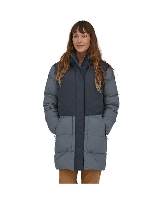 Patagonia Silent Down Hybrid Parka in Blue | Lyst