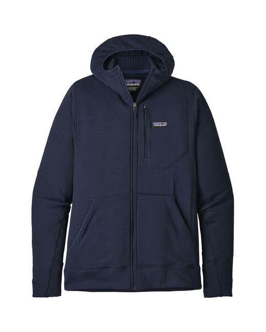 Patagonia Blue R1 Full-zip Hooded Fleece Jacket for men