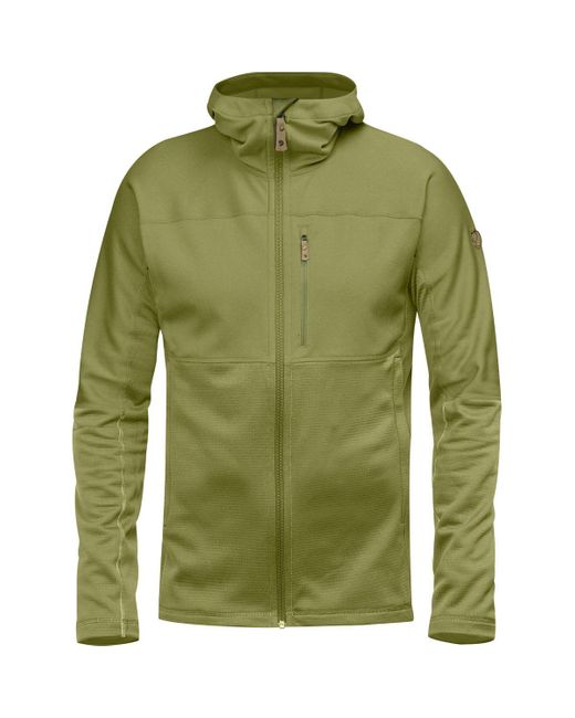 Fjallraven Green Abisko Trail Hooded Fleece Jacket for men