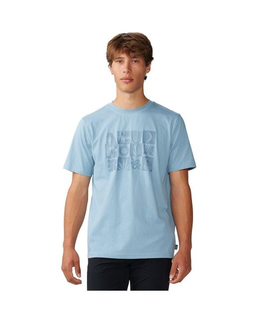 Mountain Hardwear Blue Desert Check Short-Sleeve T-Shirt