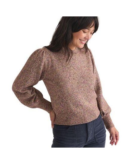 Marine Layer Brown Alma Puff Sleeve Sweater