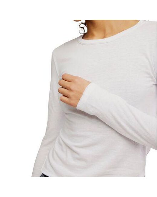 Free People Gray Nova Tee Long Sleeve Shirt