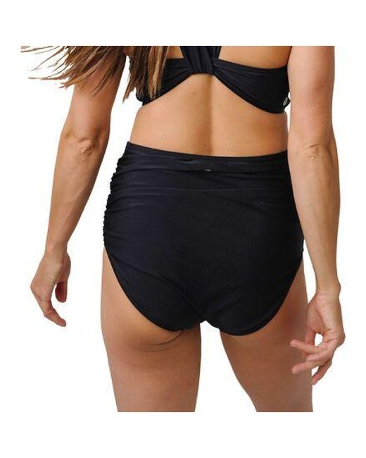 Nani Swimwear Black Ruched High Rise Bikini Bottom