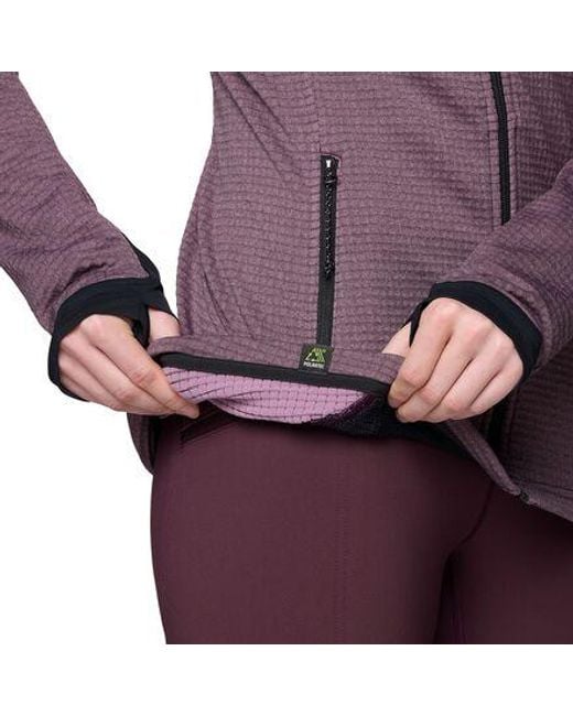 Mountain Hardwear Purple Polartec Power Grid Full-Zip Hooded Jacket