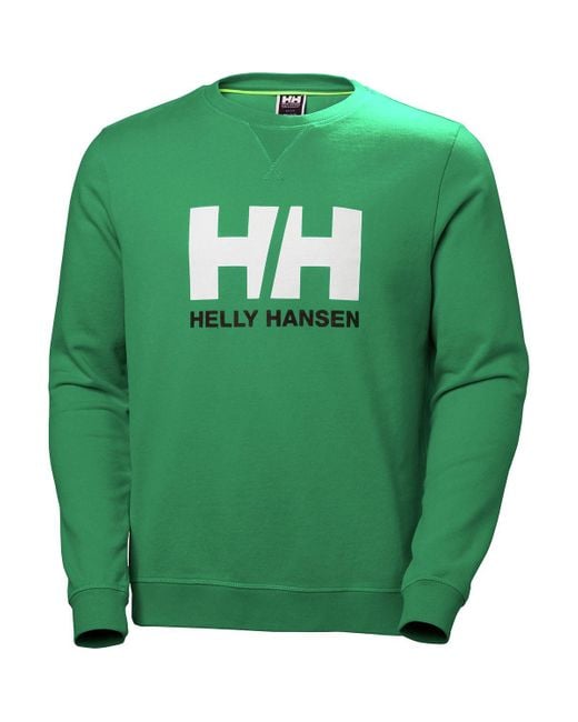 Helly Hansen Green Logo Crew Sweatshirt for men