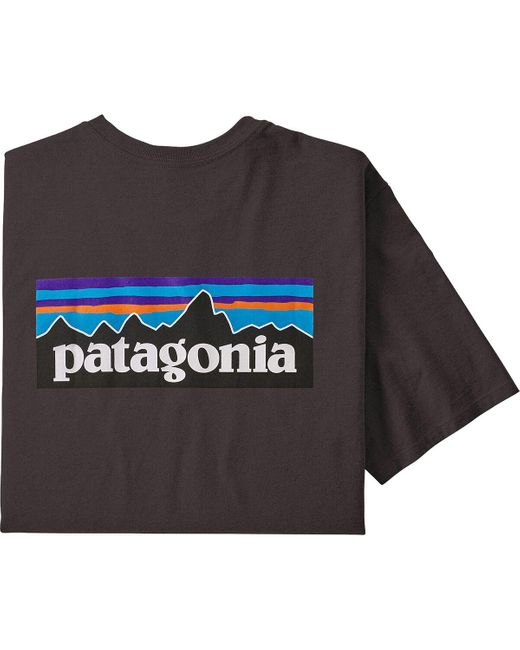 Patagonia Black P-6 Logo Short-Sleeve Responsibili-T-Shirt