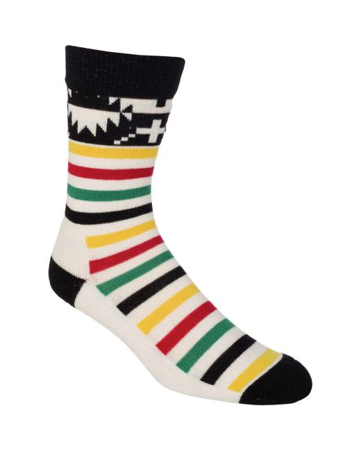 Pendleton White Merino Jacquard Park Sock for men