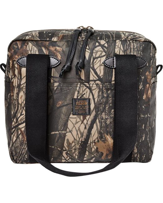 Filson Tin Cloth Tote Bag + Zipper in Black Lyst