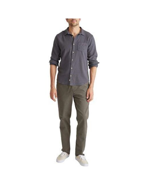 Marine Layer Gray Solid Gd Stretch Selvage Long-Sleeve Shirt