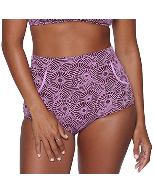 Seea Purple Georgia High Waist Bikini Bottom