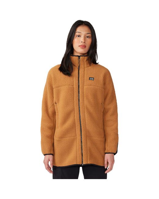 Mountain Hardwear Brown Hicamp Fleece Long Full-Zip Jacket