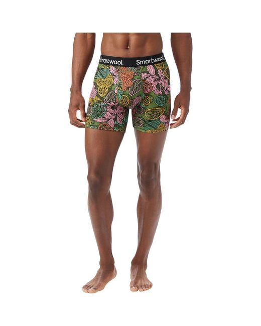Smartwool Green Merino Print Boxer Brief