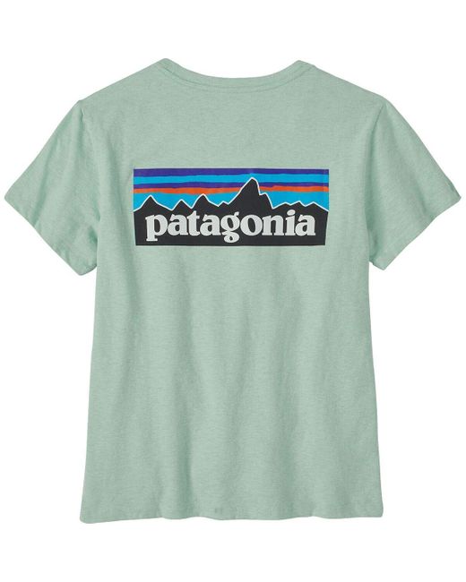 Patagonia Blue P-6 Logo Crew T-Shirt