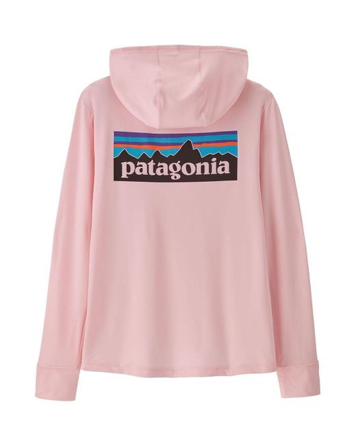 Patagonia Pink Cap Sw Hoodie- Kids' P-6 Logo/Peaceful
