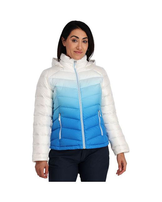 Spyder hooded hot sale down jacket