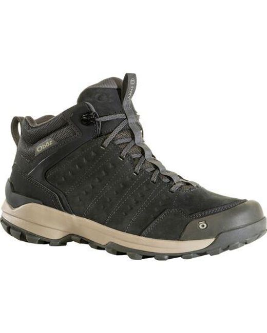Oboz Black Sypes Mid Leather Waterproof Hiking Boot for men