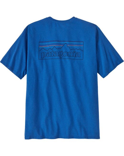Patagonia Blue P-6 Logo Short-Sleeve Responsibili-T-Shirt