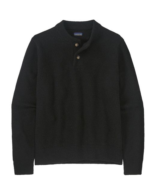 Patagonia Black Recycled Wool-Blend Buttoned Sweater for men