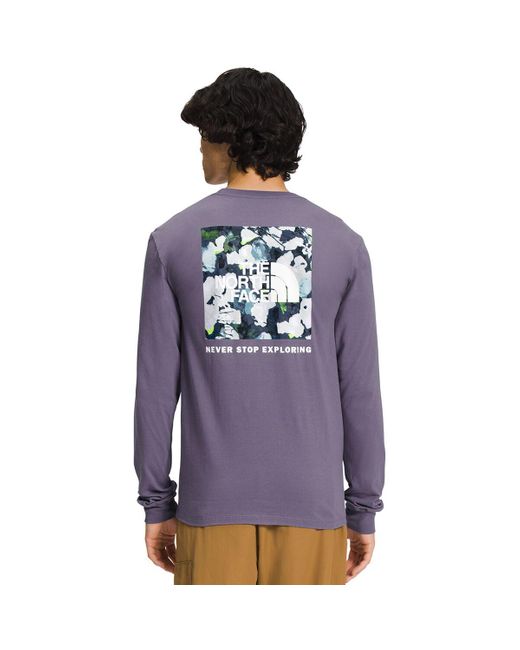The North Face Purple Long-Sleeve Box Nse T-Shirt