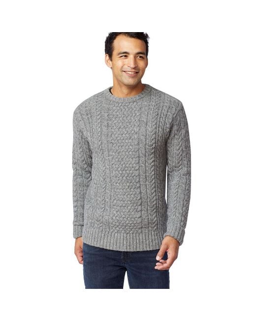 Pendleton Gray Shetland Fisherman Sweater