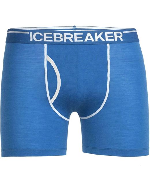 Icebreaker Blue Anatomica Boxer + Fly for men