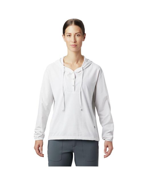 Mountain Hardwear White Mallorca Stretch Long-Sleeve Shirt