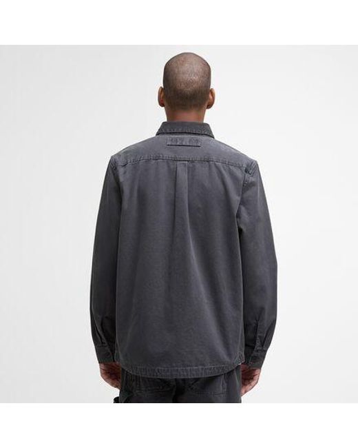 Barbour Gray Bowland Garment Dyed Overshirt