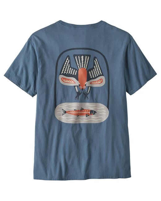 Patagonia Blue Dive & Dine Organic T-Shirt Utility for men