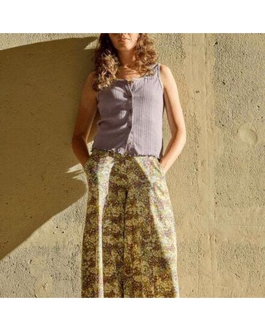 Toad&Co Purple Foothill Pointelle Button Tank