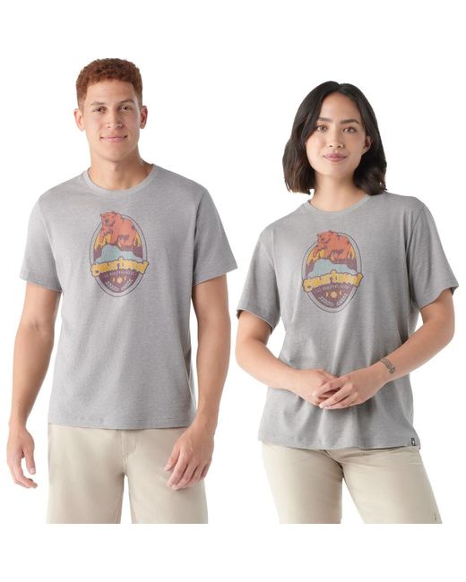 Smartwool Gray Bear Attack Graphic Short-Sleeve T-Shirt Light Heather