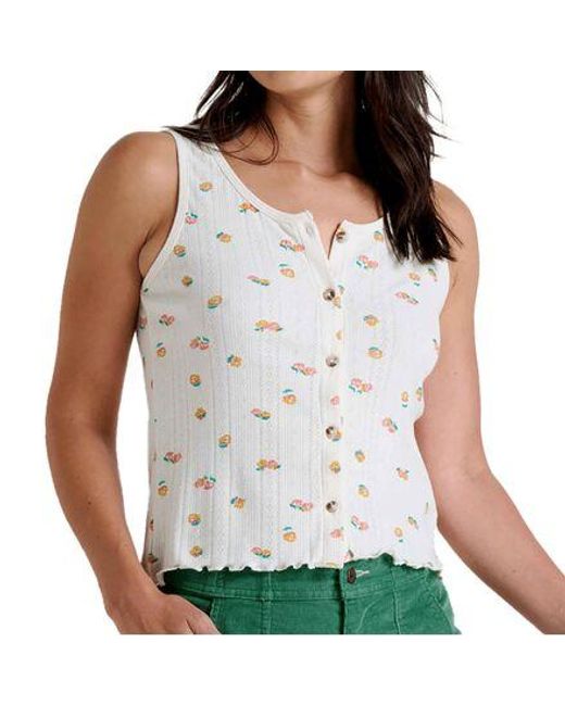 Toad&Co White Foothill Pointelle Button Tank