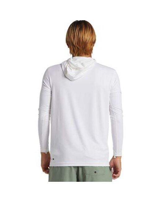 Quiksilver White Everyday Hooded Surf T-Shirt