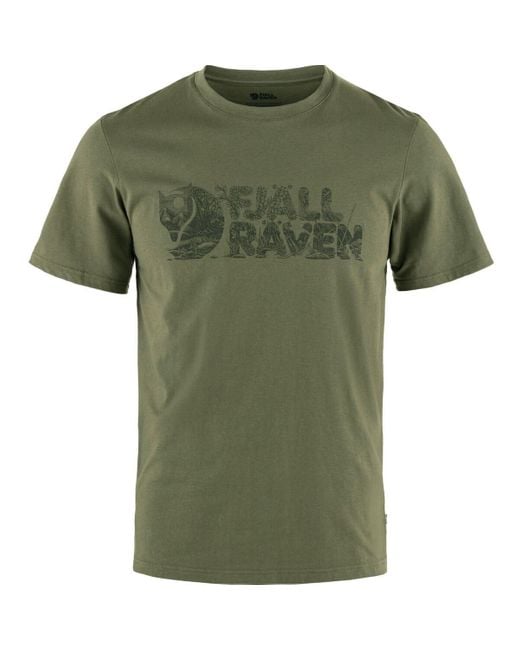 Fjallraven Green Lush Logo T-Shirt for men