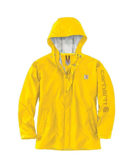 Carhartt Yellow Lightweight Waterproof Rain Storm Coat for men