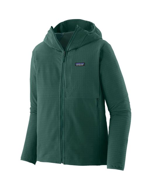 Patagonia Green R1 Techface Hooded Fleece Jacket